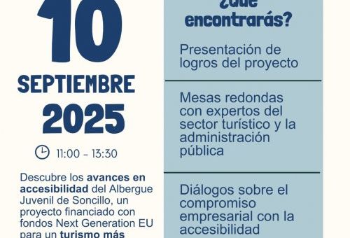 Participantes en la Jornada “Soncillo Accesible” durante la presentación del proyecto sobre turismo inclusivo en el Albergue Juvenil de Soncillo.